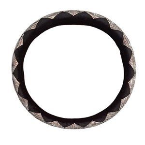 Kanuoc Bling Sparkly Steering Wheel Cover Black Velvet and Crystals